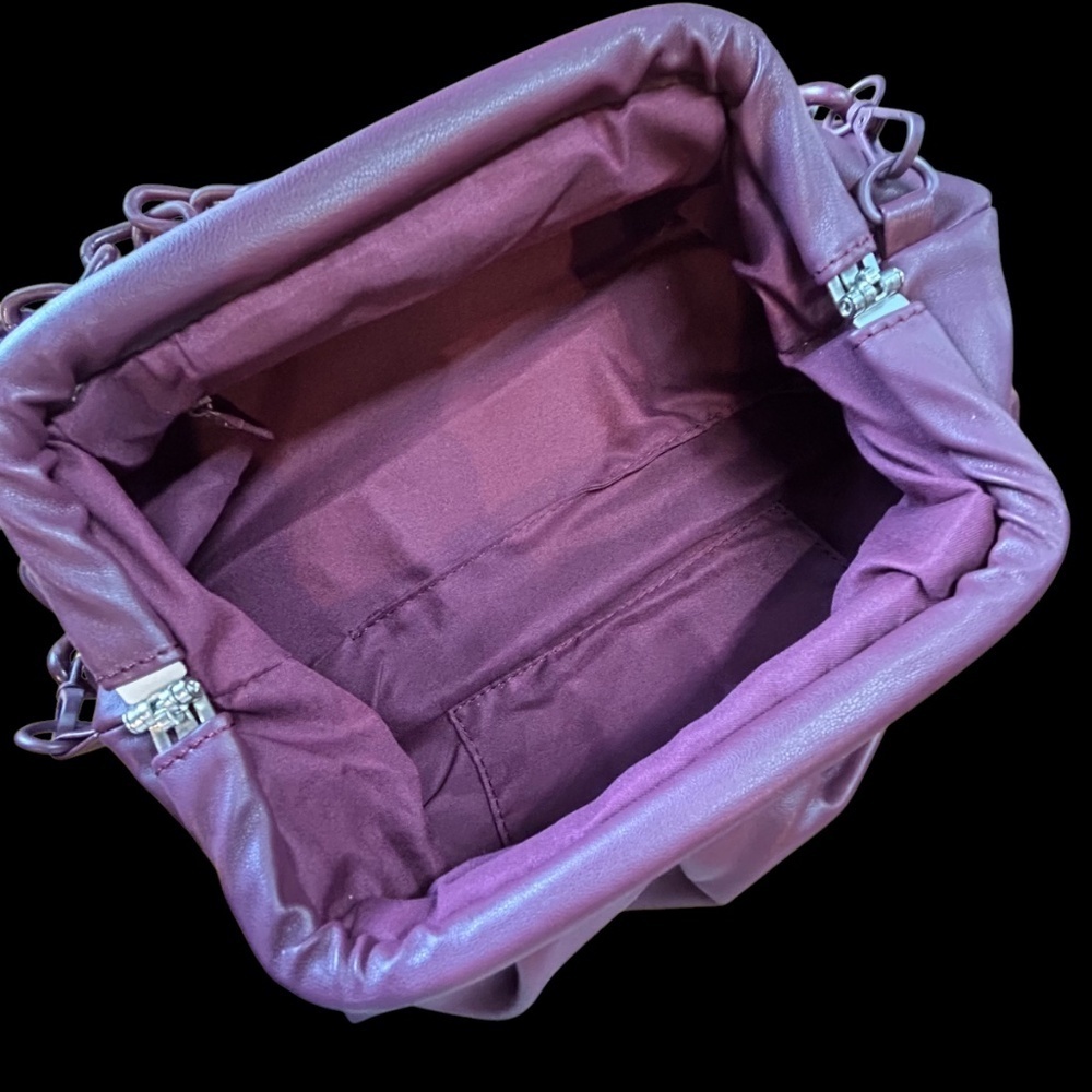 New Badgley Mischka Wrapped Frame Bag Plum - Picture 8 of 11